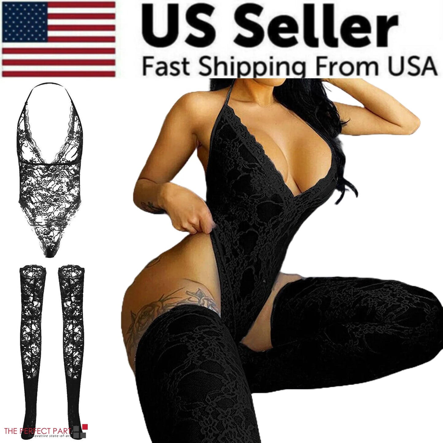 Women Lace Sexy Lingerie Nightwear Babydoll Sleepwear Bodysuit Dress plus Size