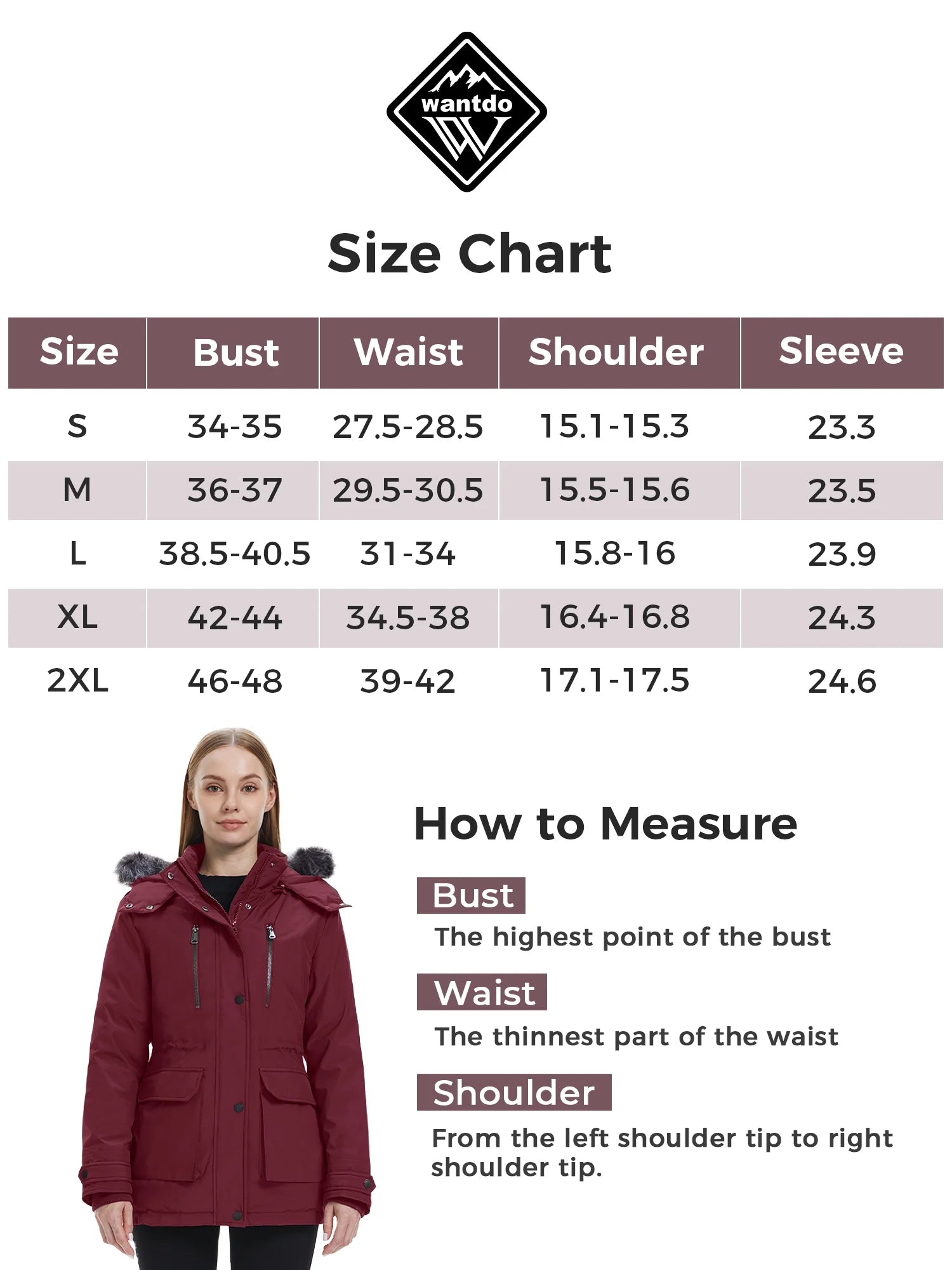 Women'S Big and Tall Winter Coat Recycled Waterproof Puffer Jacket Windproof Hooded Parka Jacket Wine Red 2XL